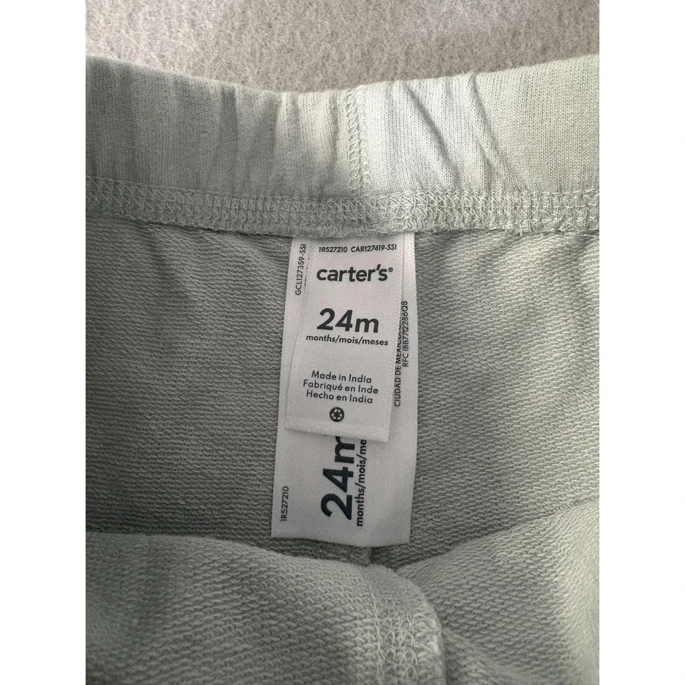 Carters Outfit Set Baby 24 Months 3 Piece Green Bear Sweatshirt Pants Bodysuit‎